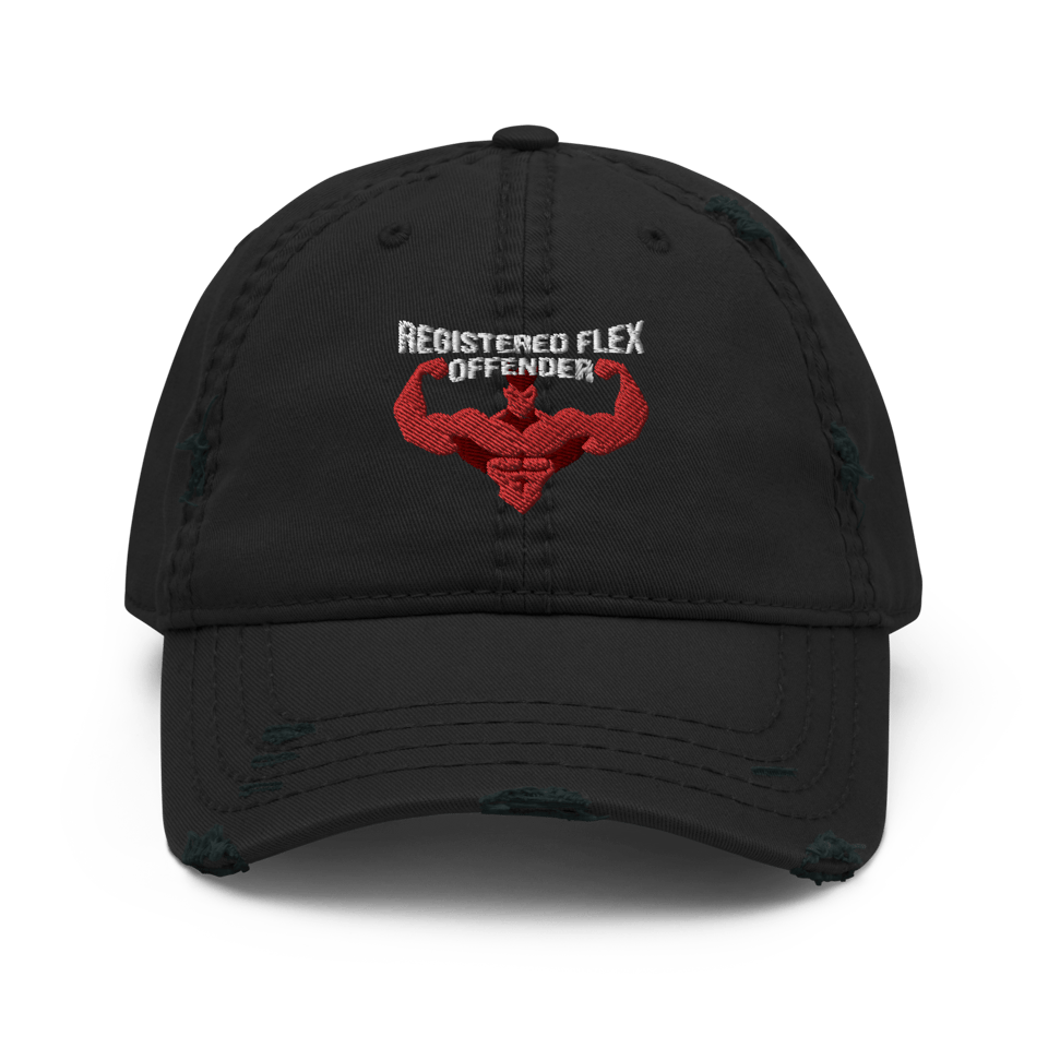 Registered Flex Offender - Distressed Dad Hat (Black)