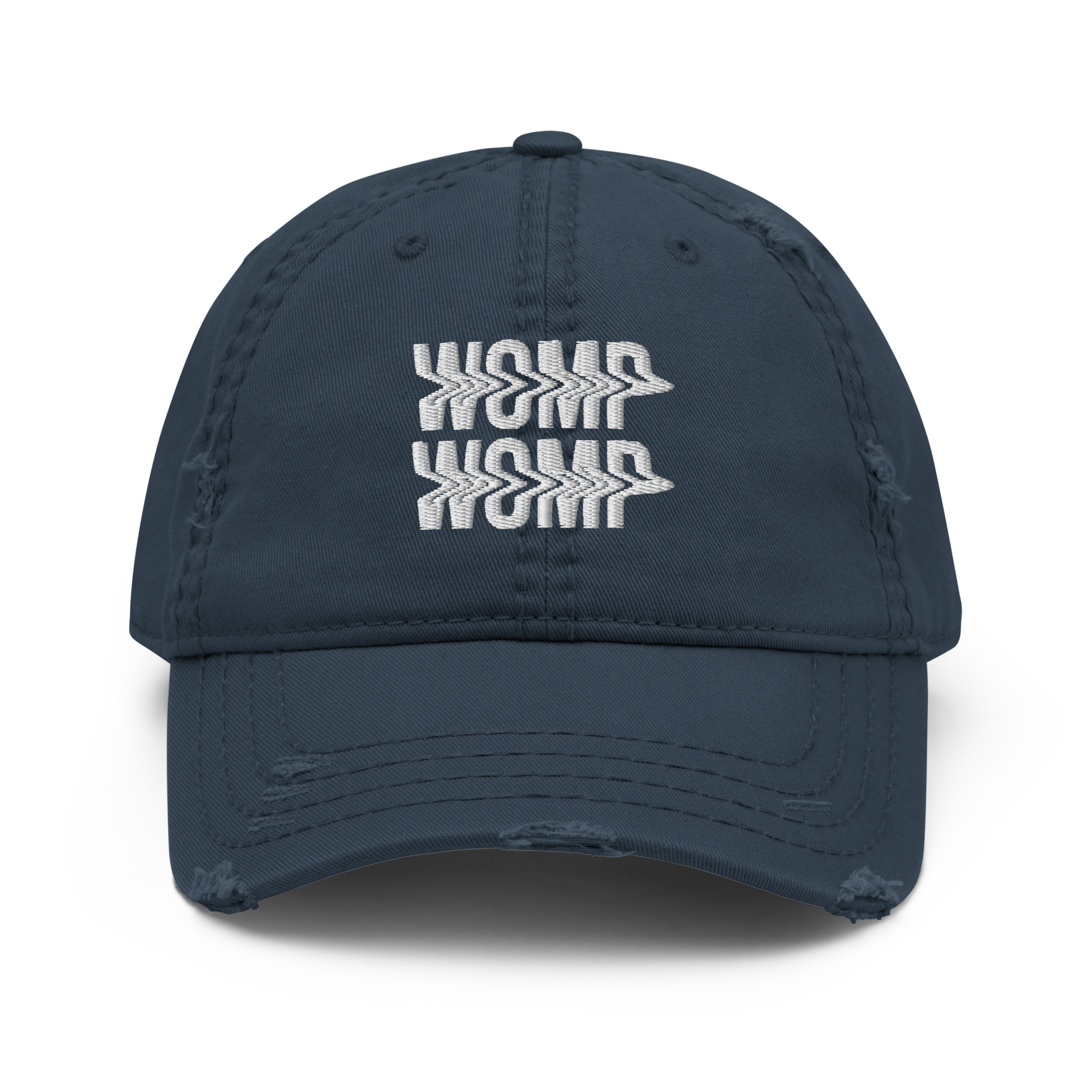 Womp Womp - Distressed Dad Hat (Navy)