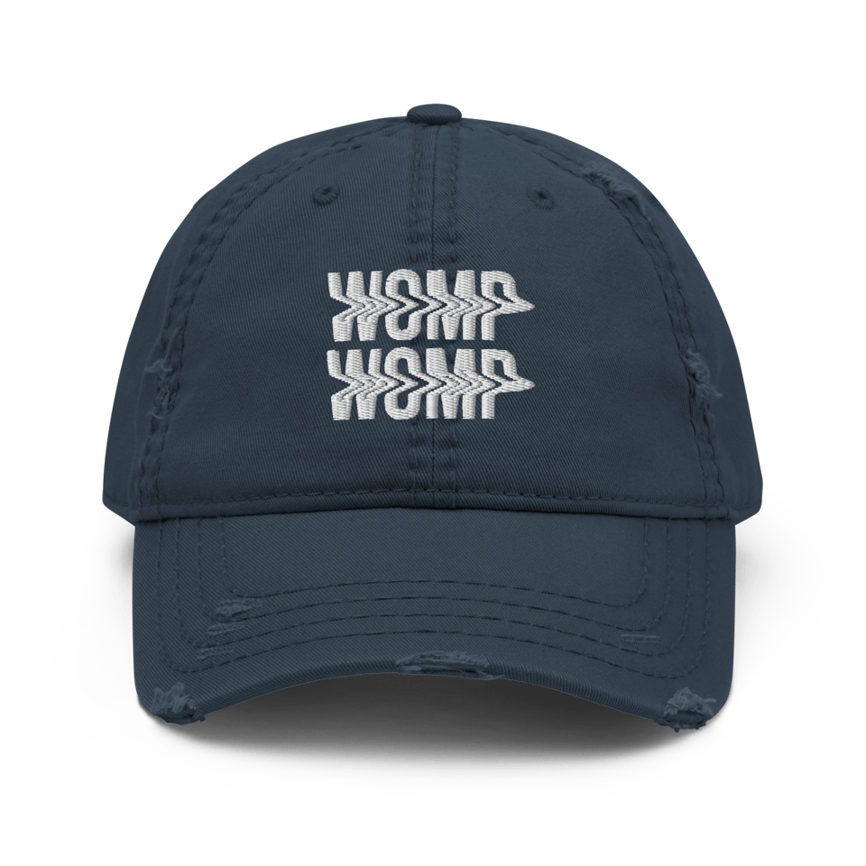 Womp Womp - Distressed Dad Hat (Navy)