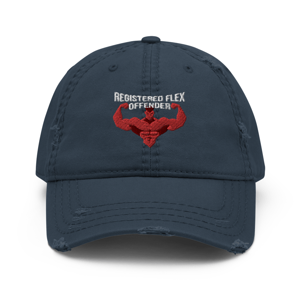 Registered Flex Offender - Distressed Dad Hat (Navy)