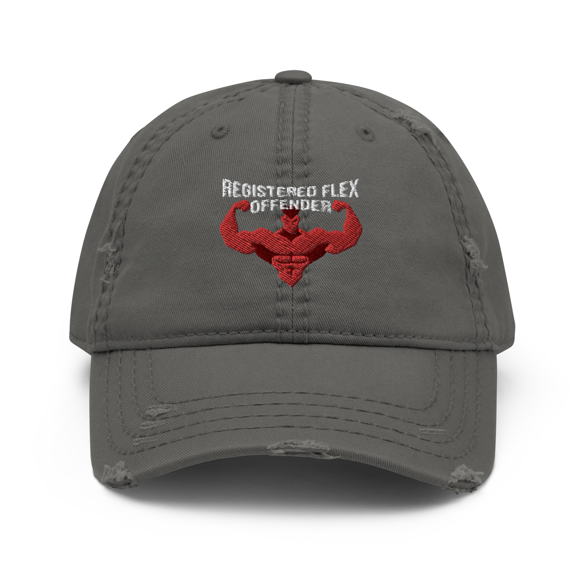 Registered Flex Offender - Distressed Dad Hat (Charcoal)