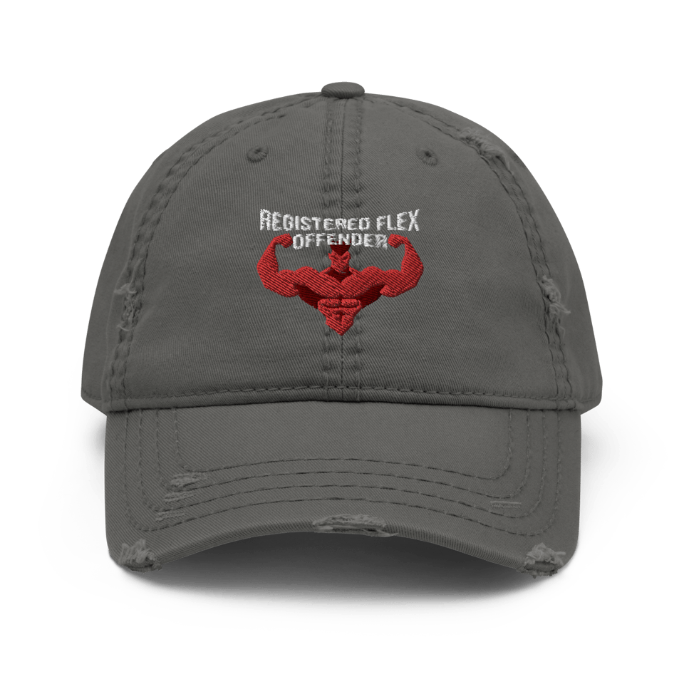 Registered Flex Offender - Distressed Dad Hat (Charcoal)