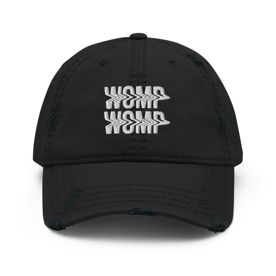 Womp Womp - Distressed Dad Hat (Black)